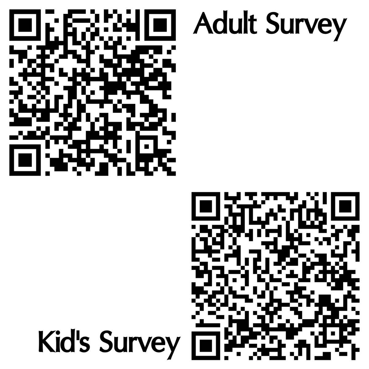 Library survey both QR codes